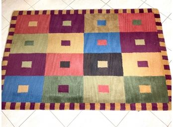 Hand Tufted Multicolored Wool Area Rug