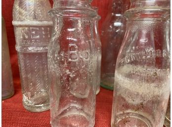 Mixed Lot Of Bottles, Milk, Soda, Clear Glass. Barn Finds