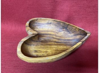 Wooden Crafted Heart Bowl