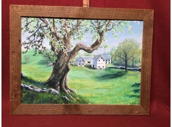 Original Signed Artwork New England Farm Scene