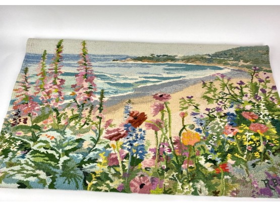 Hand Woven Wool Floral Tapestry