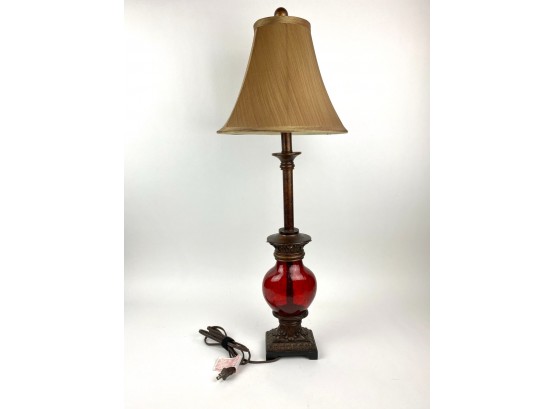 Red Glass Table Lamp