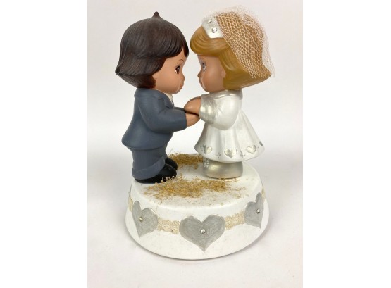 Ceramic Bride And Groom On Musical Base