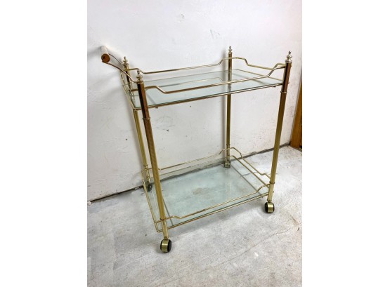Brass Toned Rolling Cart