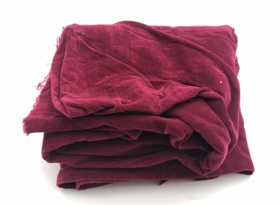 Vintage Cranberry Colored Corduroy Fabric