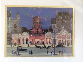 Moulin Rouge Fine Art Print Framed - Michel Delacroix French Artist: B. 1933. Studied At The Lycee Louis-le-Gr