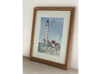 Lighthouse Water Color Painted By Carolyn Buba