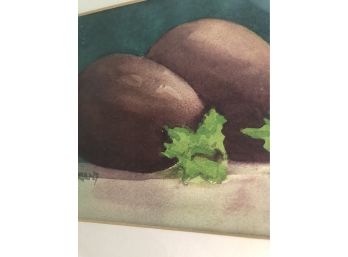 Egg Plant Water Color - Fine Art Print - Signed Briant