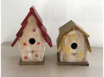 Cute Rustic Bird Houses -Lot Of Two