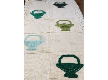 Hand Knit Irish Blessings Blanket - Basket