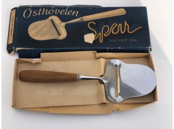 Mid Century Modern  Made In Norway Cheese Slicer   - With Box -  Stainless Cheese Slicer Scandinavian,
