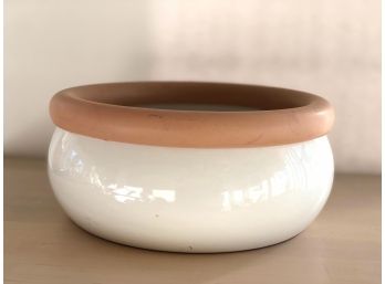 White Ceramic Pot - Made In Portugual