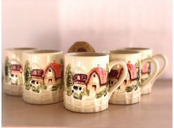 Lot Of Five Vintage 1970s Coffee Mugs With One Shaker