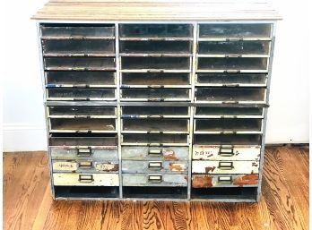 Mid Century Industrial Catalogue Cubby Furniture - Large 33 Drawers