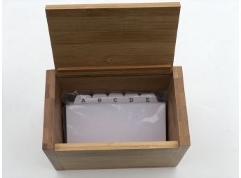 Lipper International Bamboo Wood Recipe Card Box, 7-12' X 4-12' X 5' - LOT OF THREE - Cards Are Included