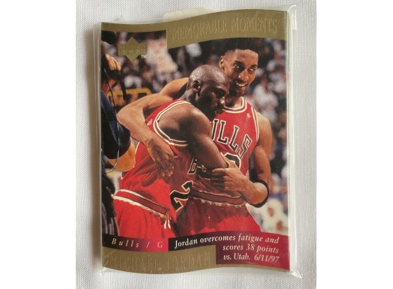 Upper Deck Michael Jordan, Dennis Rodman 6-11-97 Memorable Moments Cards - Sealed In Plastic