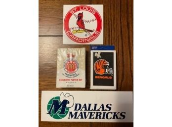 Topps McDonalds Player Set ~ Bengals Playing Cards And 2 Stickers