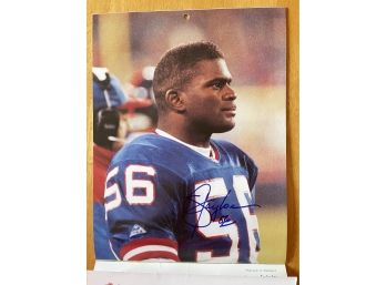 1993-94 Giants Calendar Autographed By Lawrence Taylor