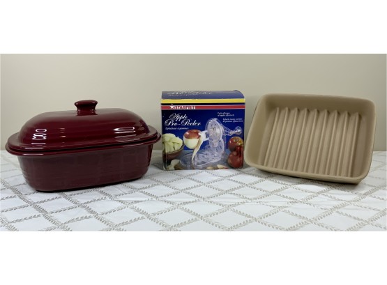 Pampered Chef And A Lidded Ceramic Casserole