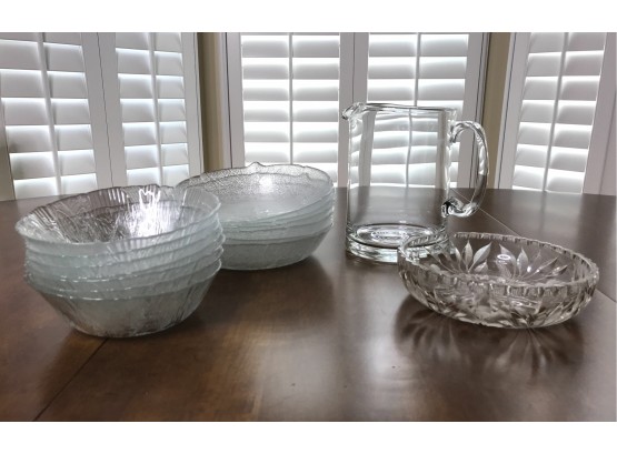 Assorted Clear And Crystal Dishes And Glassware