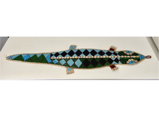 Yoruba Tribe (Nigeria) Beaded Crocodile Sword Scabbard