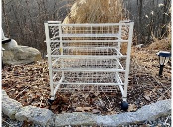 Rolling Three Drawer Wire Basket Utility Cart