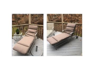 Two Matching, Mid-century Modern Painted, Wrought Iron Chaise Lounge's