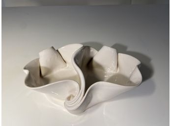 Elegant, Graceful  Off-white Ceramic Dish, New In Gift Box