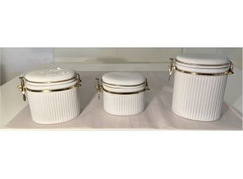 Set Of Three Ceramic Canisters