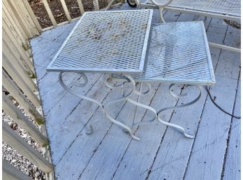 Two Wrought Iron Nesting Tables