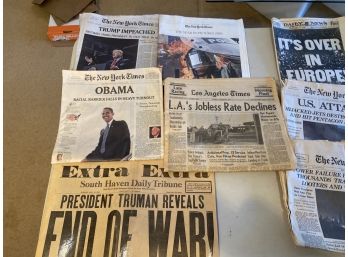 Remarkable Collection Of Authentic Newspapers (See All Photos In Description For All Papers)