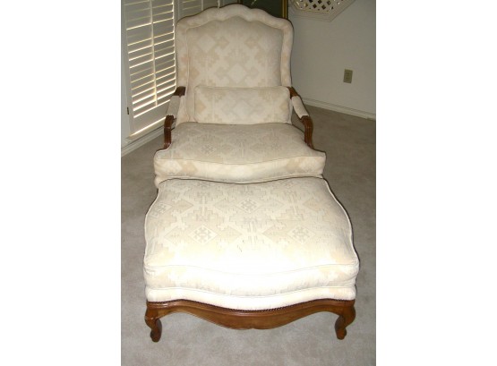 Baker Furniture Upholstered Chair And Ottoman