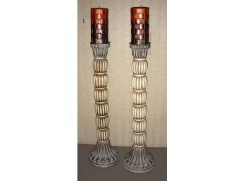 Pair Of Tall Decorative Candlesticks