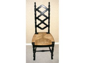 High Back Chair With Rush Seat