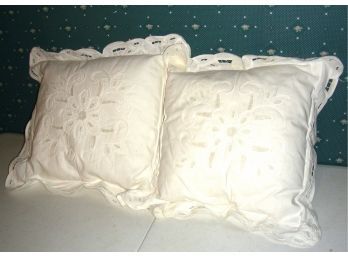 Pair Of Square Decorative Pillows 13 X 13'