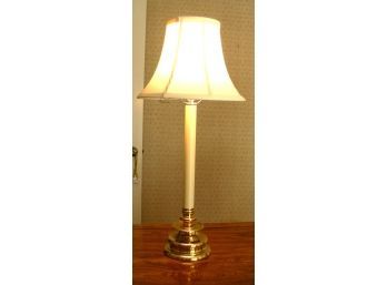 Tall Tabletop Candlestick-type Lamp With Shade