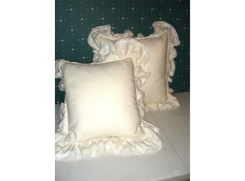Pair Of Decorative Ruffled Pillows