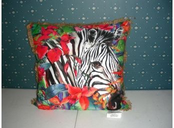 Decorative Pillow With Zebra