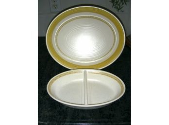 Franciscan Earthenware Platter And Divided Serving Bowl