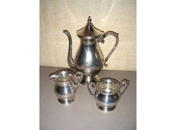 Sheffield Silver Co. Silverplate Tea Set With Teapot Sugar And Creamer