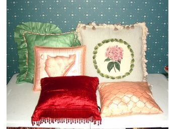 Lot Of 5 Assorted Decorative Pillows