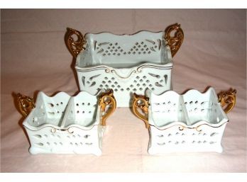 Porcelain Treasures Napkin Holder And Sugar Packet Set