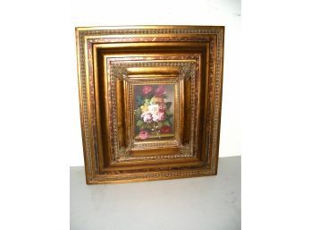 Key Box Hidden In Frame Behind Painting On Board