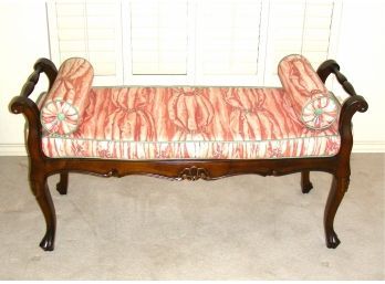 Bench With Cane Seat Includes Custom Seat Cushion And Pillows