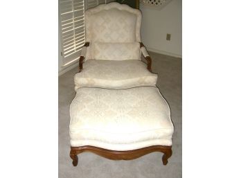 Baker Furniture Upholstered Chair And Ottoman