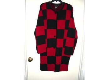 Andrea Jovine Wool Checkerboard Dress Size Large