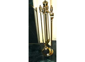Brass Fireplace Tools And Holder