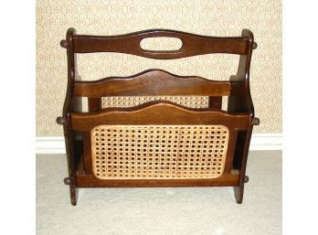 Magazine Rack With Cane Sides And Handle