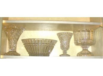 Lot Of 4 - Glass Crystal Bowls And Vases