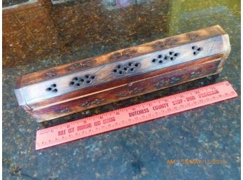 Wooden Incense Box Chest 12' With Incense Sticks